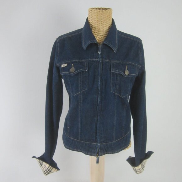 Burberry Blue Denim Bomber Jacket - Picture 9 of 14